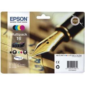 epson cartucho negro/tricolor pack 4 wf 2010w/2510wf/2520nf/2530wf/2540wf
