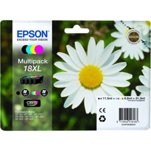 epson cartucho negro/tricolor 18xl claria home pack 4 expression home xp /102/205/305/405