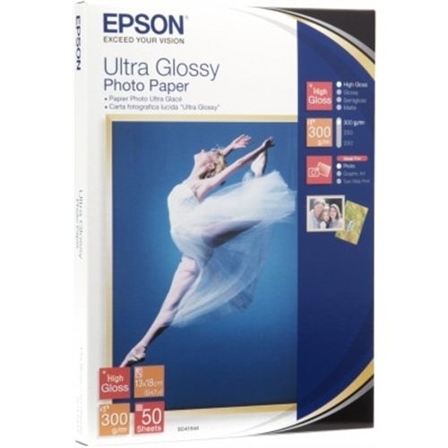 epson papel inkjet fotografico glossy ultra 13x18cm 300gr 50 hojas