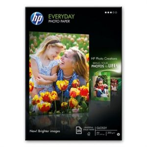 hp papel inkjet 200gr 25 hojas pack 1 a4 fotografico semiglossy