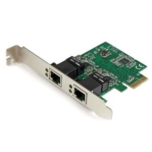startech.com adaptador tarjeta de red nic pci express pci e de 2 puertos ethernet gigabit rj45 pci express x1 2 puerto(s) 2 par trenzado