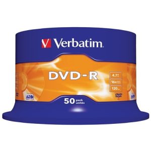 verbatim dvd r 4.7gb 16x bobina 50 advanced azo