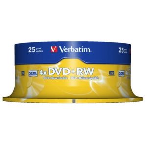 verbatim dvd+rw 4.7gb 4x bobina 25 advanced serl