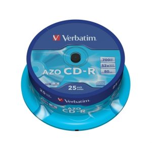 verbatim cd r 700mb 52x bobina 25 80 minutos superficie cristal super azo