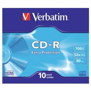 verbatim cd r 700mb 52x slim 10 datalife