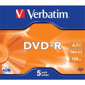 verbatim dvd r 4.7gb 16x pack 5 advanced azo