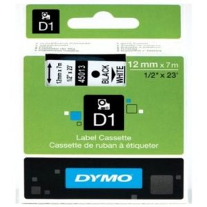 cinta dymo d1 45013 12mmx7m negro/blanco