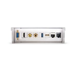 nanocable caja de conexiones multimedia de pared vga + hdmi + jack3.5 + rca + 2xusb + 2xrj45, blanco