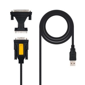 nanocable convertidor usb a serie conexión a/m rs232 db9/m incluye adaptador db9/h a db25/m