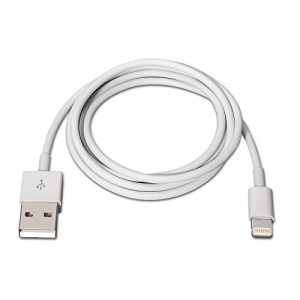 nanocable cable apple lightning iphone a usb 2.0 de 1m conexión iphone lightning usb a/m para carga y datos iphone color blanco