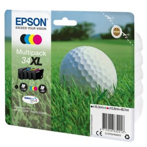 epson pack 4 cartuchos 34xl wf3720 wf3725 kcmy multipack 4 colores ultra ink