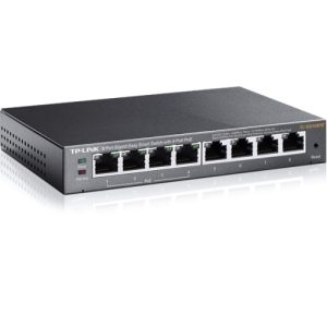 tp link switch tl sg108pe 8 puertos gigabit 10/100/1000 4 puertos poe 802.03af max 55w gestionable easysmart carcasa metalica
