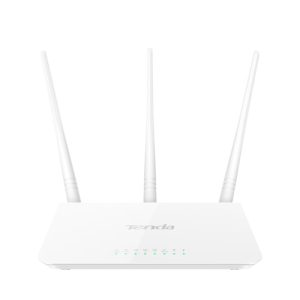 tenda router f3 wifi n300 3 antenas 5dbi 4 x lan 10/100 + 1 x wan 10/100 chip broadcom facil configuración