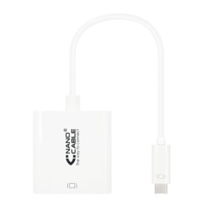 nanocable conversor usb c/m a dvi d/h 24+1 15cm color blanco