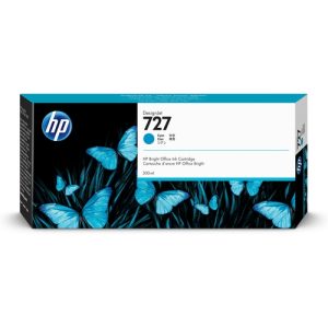 hp cartucho de tinta cian 300 ml f9j76a (727)