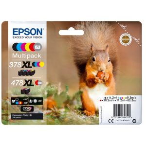 epson multipack negro / cian / magenta / amarillo / rojo / gris c13t379d4010 (378xl / 478xl)