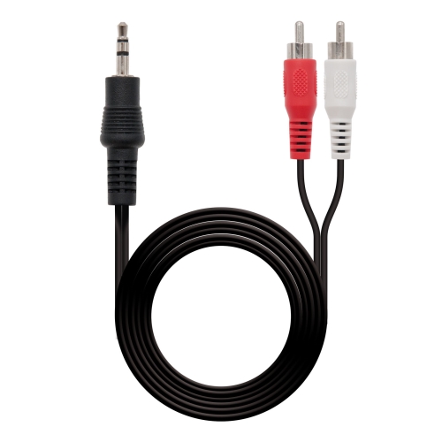 nanocable cable audio estéreo, jack 3.5/m 2xrca/m, negro, 3.0m