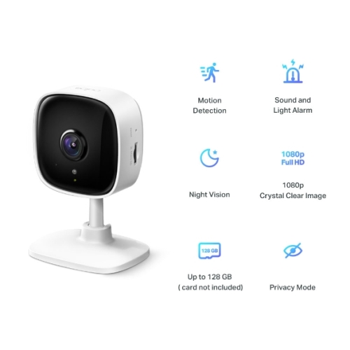 tp link cámara ip wifi tapo c100 fullhd audio detección de movimiento vision nocturna hasta 9m