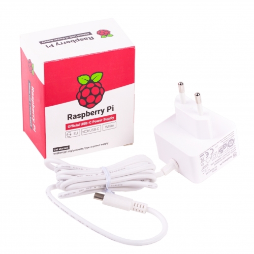 raspberry alimentador oficial para pi 4 usb c 5v 3a 15w blanco