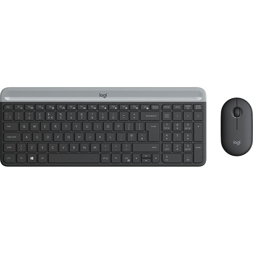 logitech mk470 slim pack inalambrico usb teclado 12 teclas fn + raton 1000dpi 3 botones ultafinos silenciosos uso ambidiestro color negro