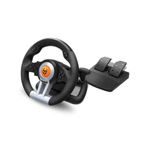 krom juego de volante y pedales k wheel multi plataforma para pc/ps3/ps4/xbox one