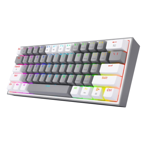 redragon fizz pro teclado mecanico gaming inalámbrico rgb gris/blanco