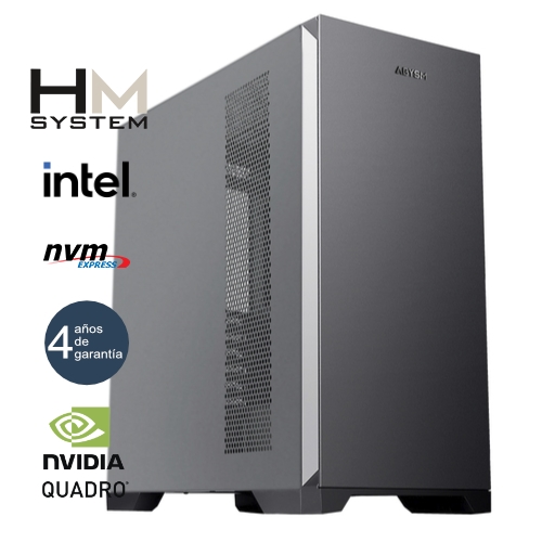 hm system cad pro 123250 workstation torre intel core i7 12700k 32gb ddr5 1tb ssd nvme quadro rtx a1000 8gb 750w 80+ gold refrigeración líquida 4 años garantía 30 días doa