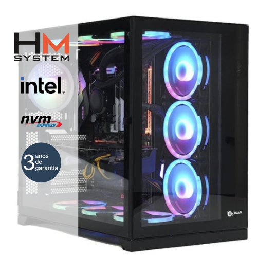 hm system intel zeus c1 gaming torre rgb intel core i9 14900kf 32gb (dual channel) 1tb m.2 nvme rtx 4070 12gb 800 w 80+ bronze noodd 3 años garantía 30 días doa