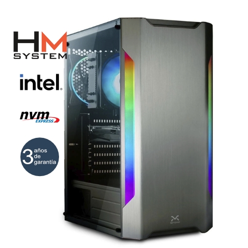 hm system intel omega c3 gaming torre rgb intel core i5 12400f 16gb 500gb m.2 nvme rtx 5060 8gb 650 w bronze refrigeración líquida noodd 3 años garantía 30 días doa