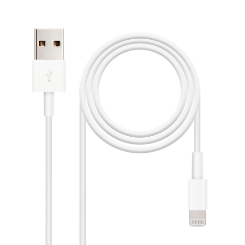 nanocable cable apple lightning iphone a usb 2.0 de 2m conexión iphone lightning usb a/m para carga y datos iphone color blanco nanocable cable apple lightning iphone a usb 2.0 de 2m conexión iphone lightning usb a/m para carga y datos iphone color blanco