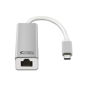 nanocable tarjeta de red ethernet gigabit 10/100/1000 conexión usb c/m a rj45/h 15cm blanco