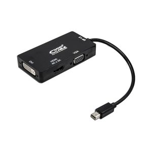 nanocable conversor minidisplayport a vga / dvi / hdmi 3 en 1 15cm negro