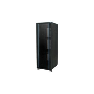 armario rack suelo 19" phasak pro 32u 600x800 negro, 2 bandejas fijas+ventilación x4 12" + regleta x6 montado (incluye montaje y portes)