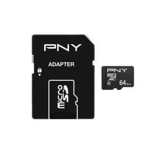 pny tarjeta microsd 64gb + adaptador clase 10 performance plus