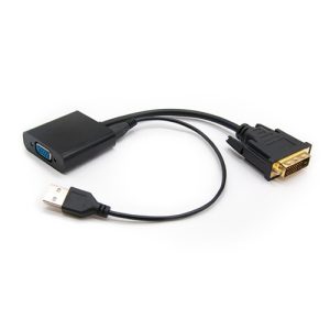 nanocable conversor dvi d 24+1 a vga hdb15/h negro 10cm alimentación por usb