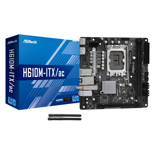 placa base 1700 miniitx asrock h610m itx/ac 2xddr4 (hasta 64gb 3200 mhz oc) 4xsata 1xm.2 usb 2.0 (2/2) usb 3.2 (2/2) hdmi dp wifi bluetooth