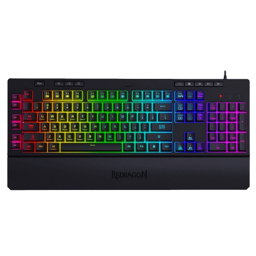 redragon shiva teclado gaming membrana rbg reposamuñecas español españa negro