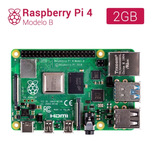 raspberry pi 4 modelo b broadcom bcm2711 quad core cortex a72 2gb wifi bluetooth gigabit ethernet 2 x usb 3.0 2 x usb 2.0 gpio 40 pin 2 x micro hdmi dsi csi microsd poe