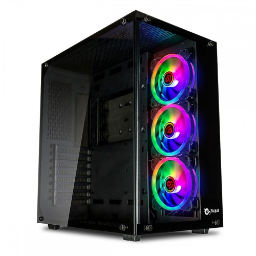 talius cronos atx black rgb cristal templado usb 3.0