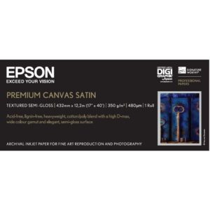 Epson GF Papel Premium Canvas Satin, 17"" x 12.2m, 350g/m2