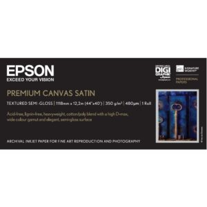 Epson GF Papel Premium Canvas Satin, 44"" x 12.2m, 350g/m2