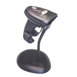 10POS - Escáner de código de barras LS-270UN, Laser, Manual o Sobremesa, Lectura automática o con pulsador, USB, Negro - Incluye soporte