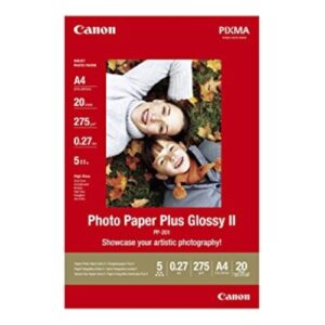 Papel CANON PP-201 20h.A4 210x297mm260gr. fotográfico satinado - Photo paper plus II
