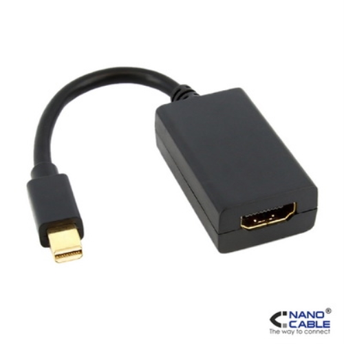 Nanocable - Adaptador Mini DisplayPort a HDMI/H negro 15cm