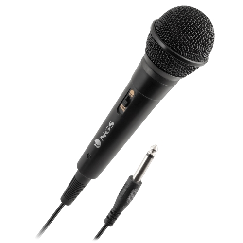 NGS - Microfono Singer Fire - Jack de 6.3MM - Boton On/Off - Compatible con altavoces Wild