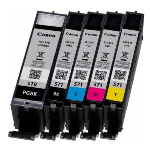 CANON PACK 5 CARTUCHOS PGI570 NEGRO Y CLI571 CYAN, MAGENTA, AMARILLO Y NEGRO PIXMA MG6850 5750