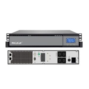 Phasak - SAI PH 9310 - Online - 1KVA/800W - Formato Rack - 4 IEC - LCD - USB+RS232+RJ45 - Baterias 3x 9Ah