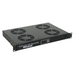 Conjunto ventilacion 4 coolers y termostato 1U negro