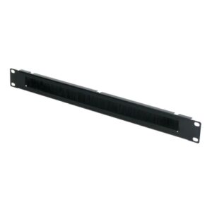 Panel frontal 1U con cepillo para armarios rack - Color negro