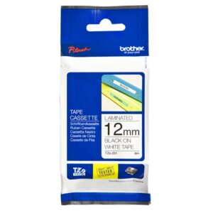 BROTHER CINTA LAMINADA P-TOUCH BLANCO/NEGRO ESTANDAR 8M
